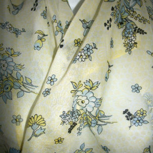 VINTAGE GLENTEX JAPAN SCARF YELLOW  blue
